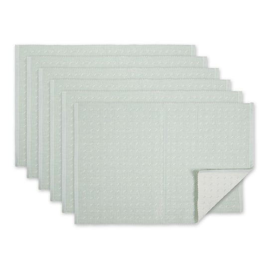 DII® Misty Blue Dobby Dots Rib Placemat (Set of 6)